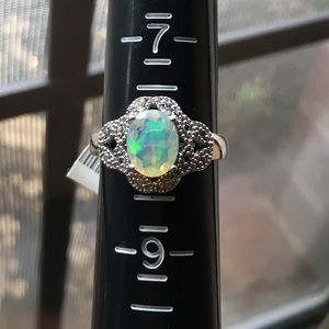 Opal Ring Size 8 925 Sterling Silver